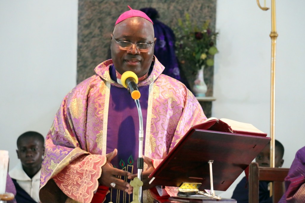 Archbishop Ignatius Ayau Kaigama, Archdiocese of Jos at the Requiem Mass for the repose of the deceased at St. Louis Catholic Archdiocese of Jos, Plateau State