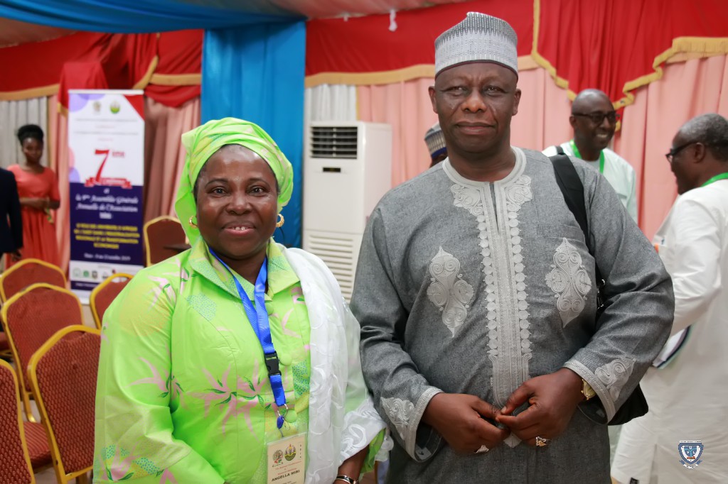 The Vice-Chancellor of Federal University Lokoja, Prof. Angela F. Miri and the Vice-Chancellor of Kogi State University, Anyigba, Prof. Mohammed Sani Abdulkadir at the 7th Conference and 9th AGM of the Association of West Africa Universities held in Benin Republic