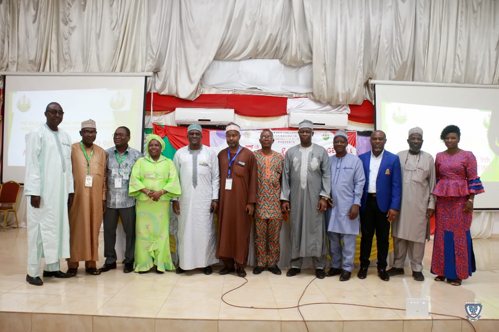 The old and new Executives of AWAU in a group photograph at the 7th Conference and 9th AGM of the Association of West Africa Universities held in Benin Republic
