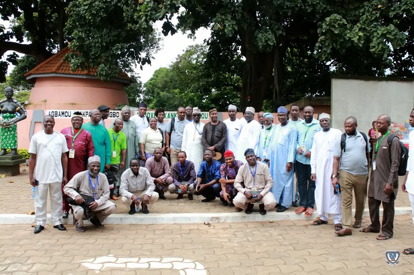 Sightseeing: The Vice-Chancellor, Prof. Angela F. Miri in a group photograph with some participants in one of the tourist sites visited during the 7th Conference and 9th AGM of the Association of West Africa Universities held in Benin Republic