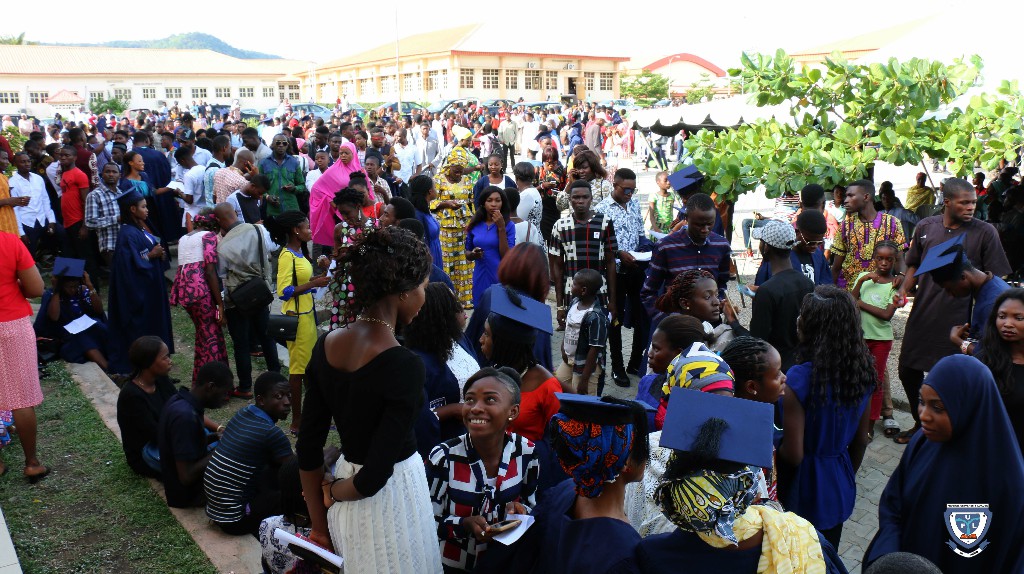 Parents, guardians, friends and well wishers of the Matriculating Students at the overflow outside the University Auditorium