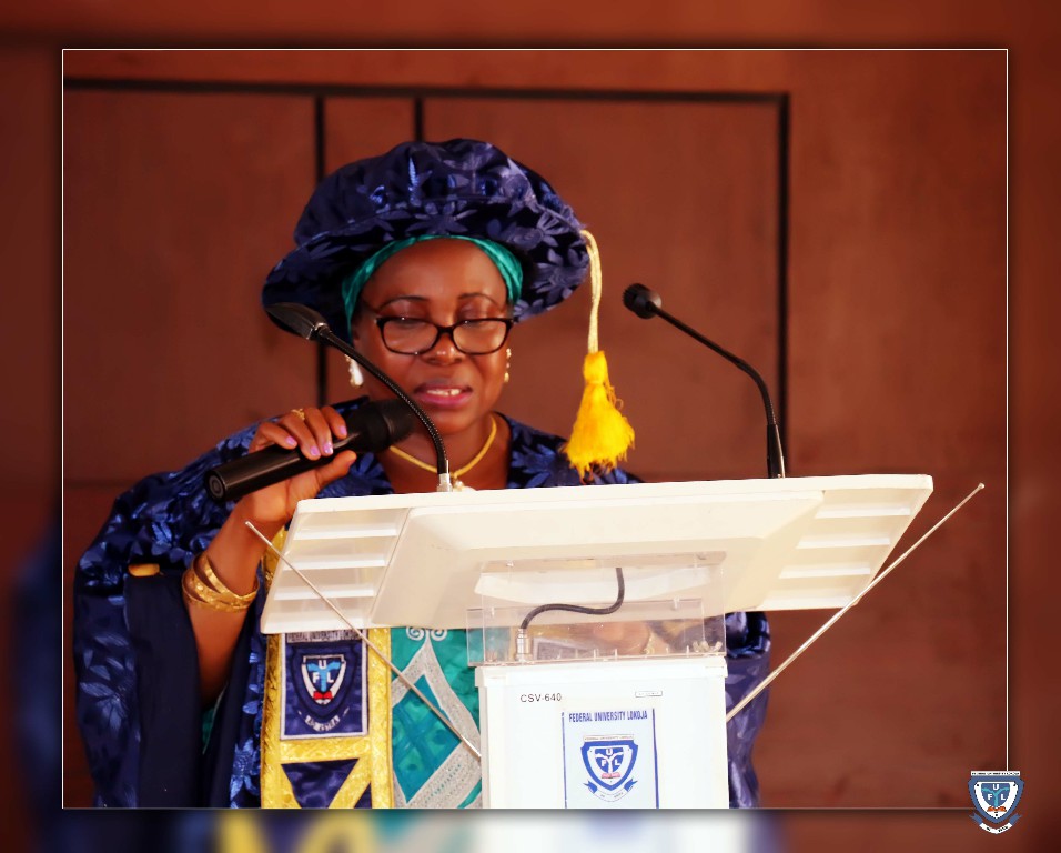 The Vice-Chancellor, Professor Angela Freeman Miri while delivering her Speech at the Matriculation Ceremony