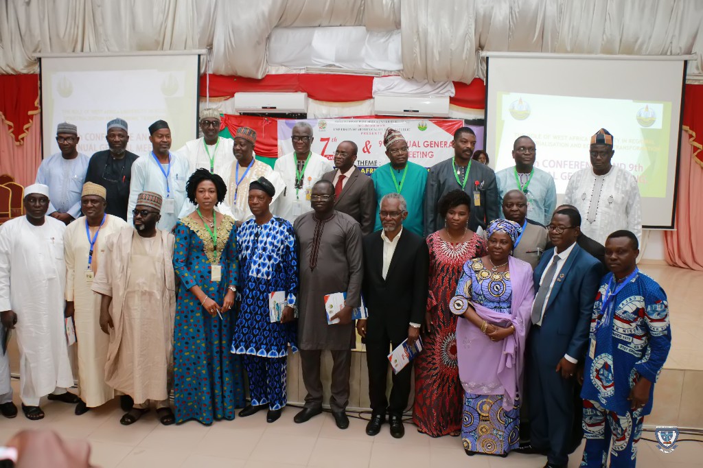 Some dignitaries in a group photograph at the Opening Ceremony of the 7th Conference and 9th AGM of the Association of West Africa Universities held in Benin Republic