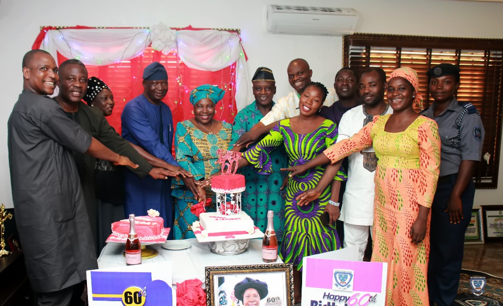 Staff of the Vice-Chancellor's Office Celebrating with the Vice-Chancellor, Professor Angela Freeman Miri on her 60th Birthday