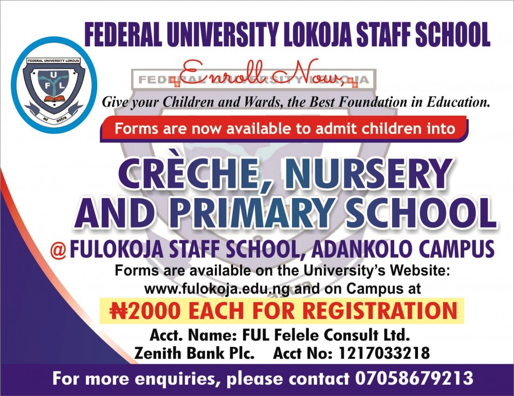 Obtain Your Form Now: Federal University Lokoja Staff School Is Here!