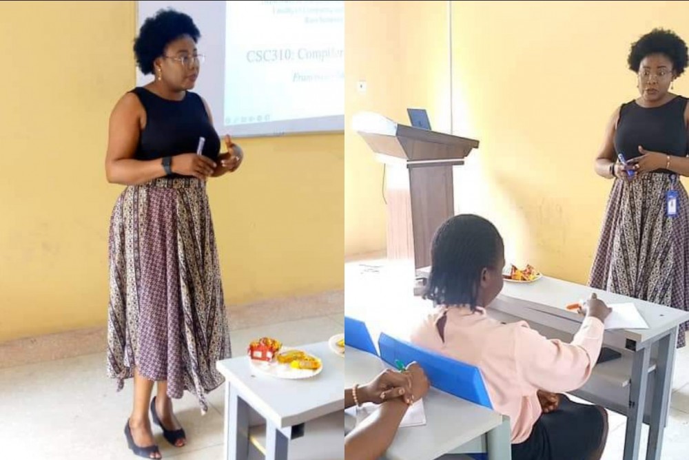 Extraordinary: Tau Vc, Prof. Francisca Oladipo Seen Teaching Students In Classroom