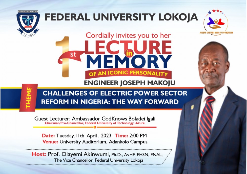 First Lecture In Memory Of An Iconic Personality, Engr. Joseph Makoju, Mni, Oon, Ofr