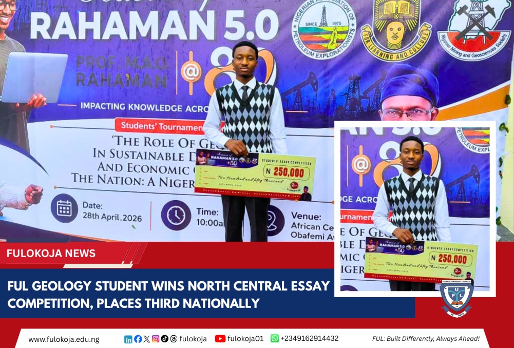 Ful Geology Student Wins North Central Essay Competition, Places Third Nationally